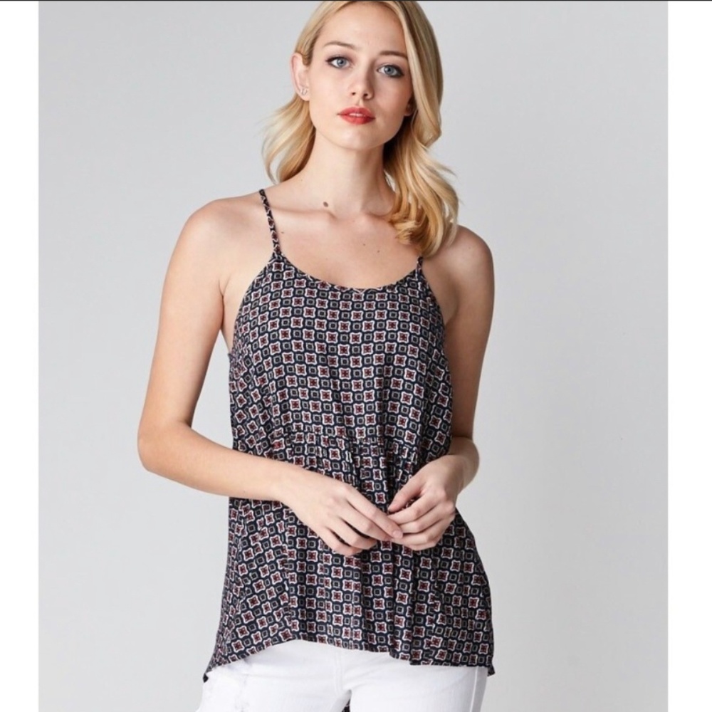 Navy Tank w/Medallion Print - Picture 2 of 3